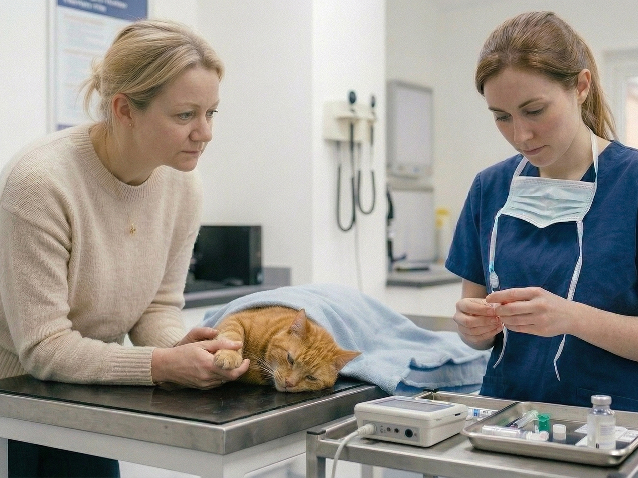 Процесс подготовки препарата ветеринаром