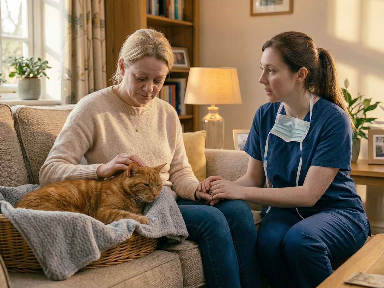 Эвтаназия животных на дому - прощание, спокойная атмосфера